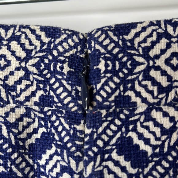 J. Crew Womens Blue/White Short Pencil Skirt SIZE 4 - Picture 4 of 8